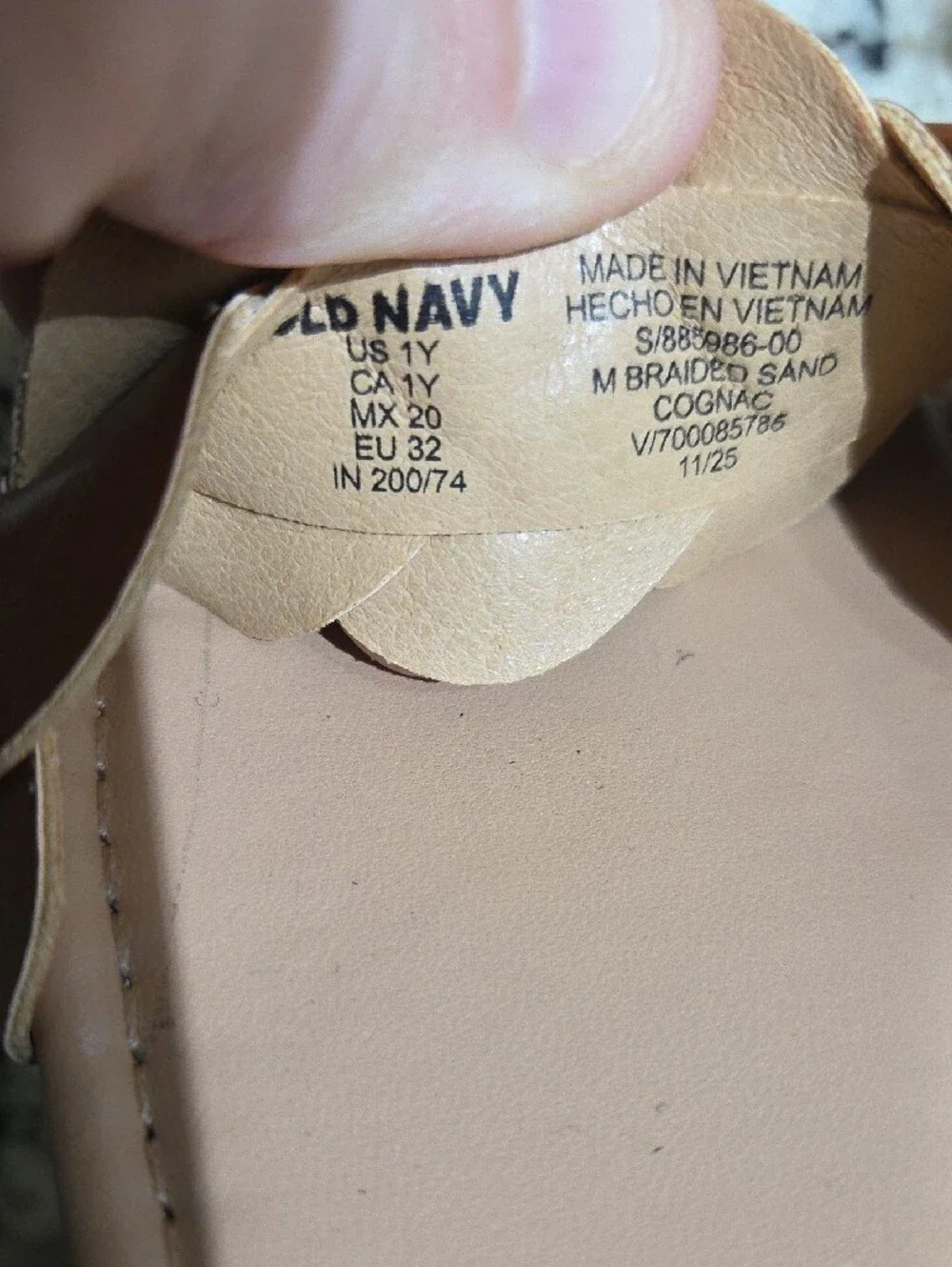 Old Navy Girls' Tan Braided Strap Sandals with Buckle